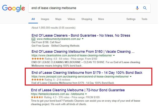 cleaning website design Melbourne