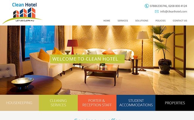 Clean Hotels Website Design